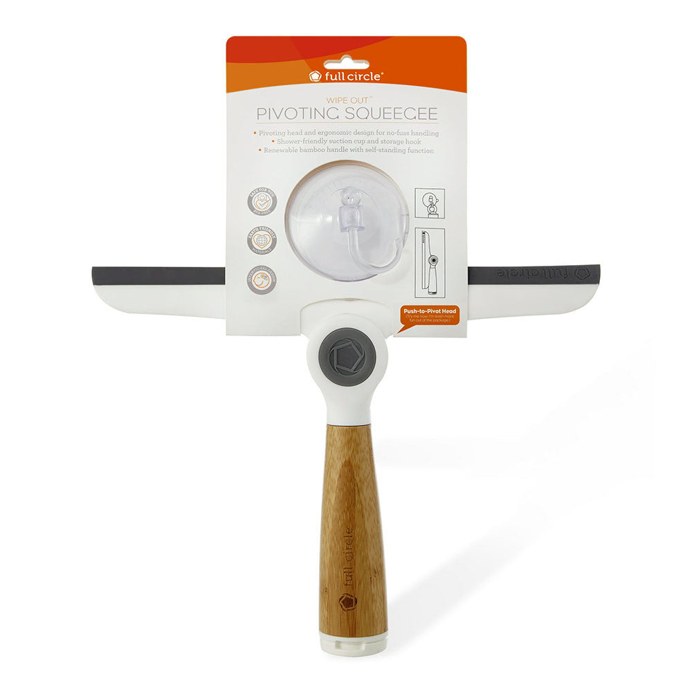 Full Circle Wipe Out Pivoting Shower Squeegee With Hanging Hook, 1 Ea